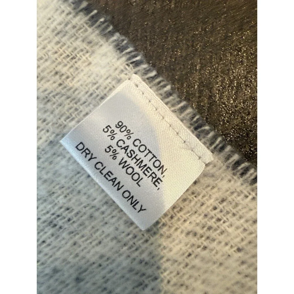 Sferra Fine Linens Viletta Throw Blanket Gray Tan 53x78 Cashmere Wool Cotton Bld